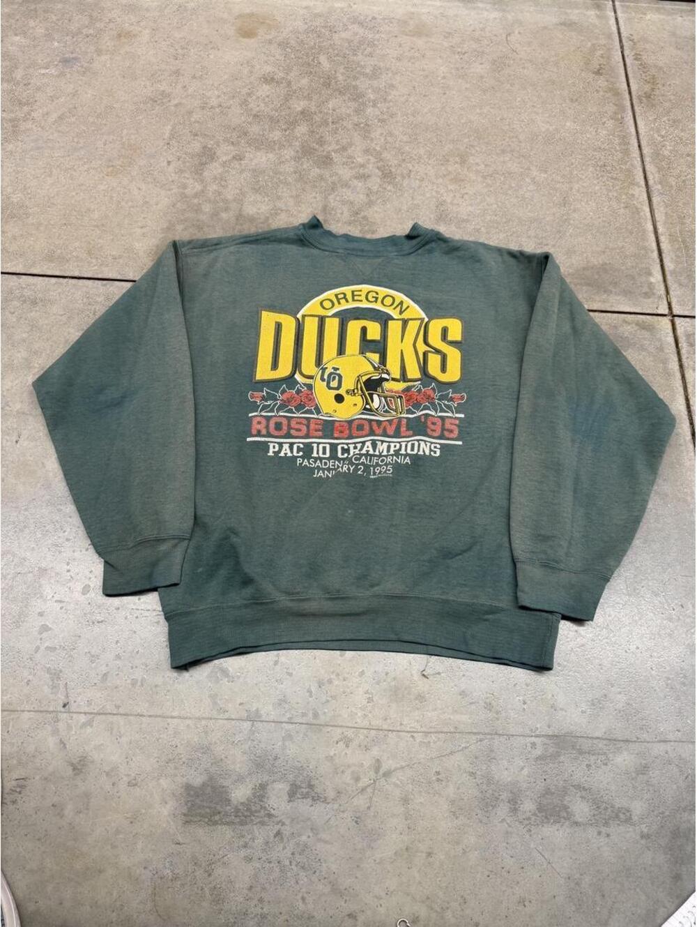vintage university of oregon rose bowl collegiate green crewneck size xl